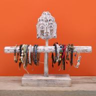 Einzelner Zweig & Buddha-Ständer – Weiß getüncht