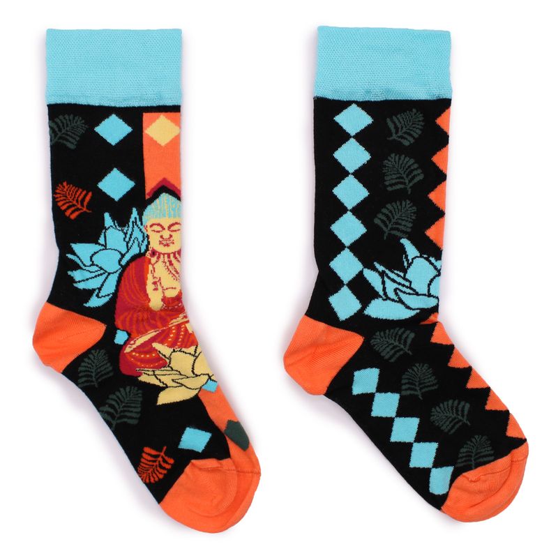 Hop Hare Bambussocken  (36-40) - Blauer Buddha und Lotus