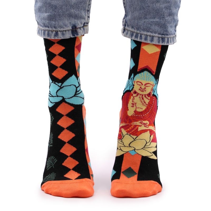 Hop Hare Bambussocken  (36-40) - Blauer Buddha und Lotus