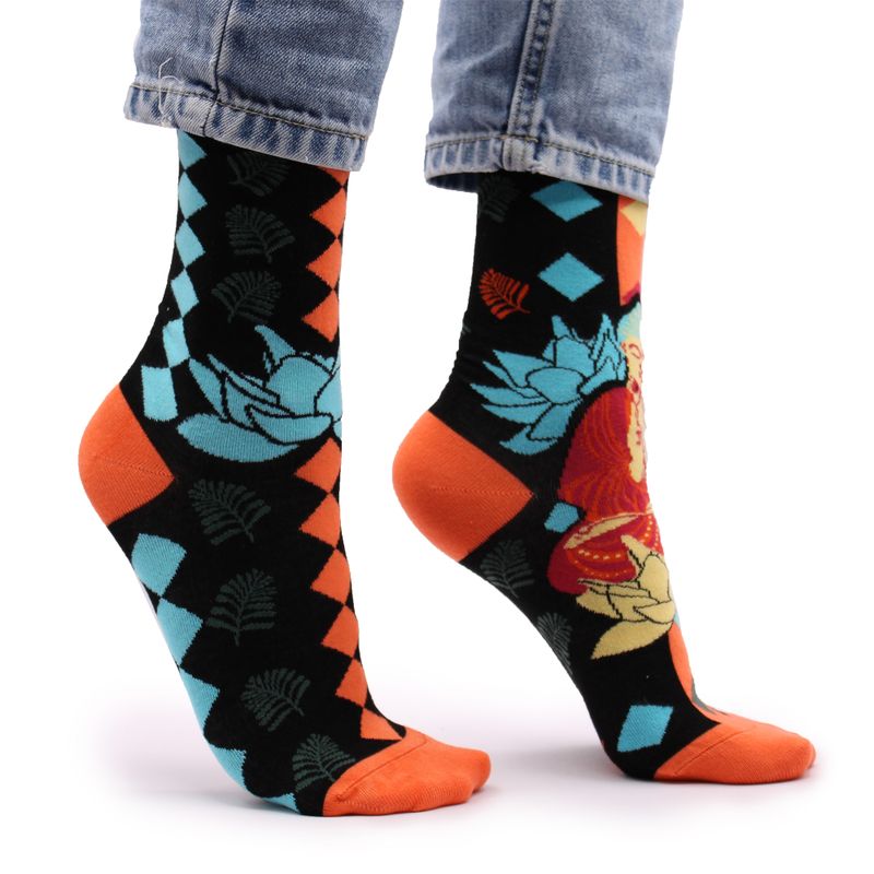 Hop Hare Bambussocken  (36-40) - Blauer Buddha und Lotus