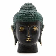 Mittlerer antiker Buddha-Kopf aus Messing