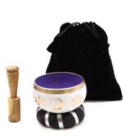 Yin & Yang Klangschalen-Set – Weiß/Lila 10,7 cm