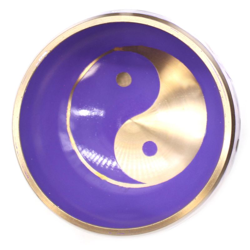 Yin & Yang Klangschalen-Set – Weiß/Lila 10,7 cm