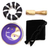 Yin & Yang Klangschalen-Set – Weiß/Lila 10,7 cm