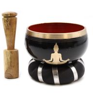 Buddha-Klangschalen-Set – Schwarz/Orange 10,7 cm