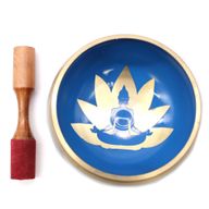 Großes Yoga Moves Klangschalen-Set – Weiß/Blau 14 cm