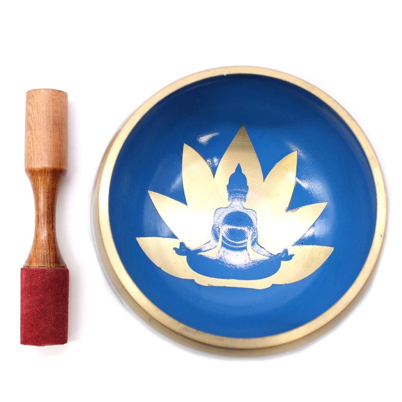 Großes Yoga Moves Klangschalen-Set – Weiß/Blau 14 cm