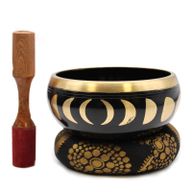 Großes Mondphasen-Klangschalen-Set, Schwarz, 14 cm
