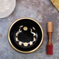Großes Mondphasen-Klangschalen-Set, Schwarz, 14 cm