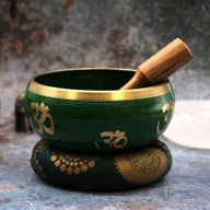 Großes Klangschalen-Set „Baum des Lebens“, grün, 14 cm