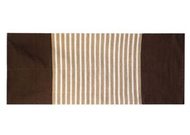 Indischer Baumwollteppich – 70 x 170 cm – Dunkelbraun / Beige