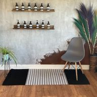 Indischer Baumwollteppich – 70 x 170 cm – Schwarz / Grau