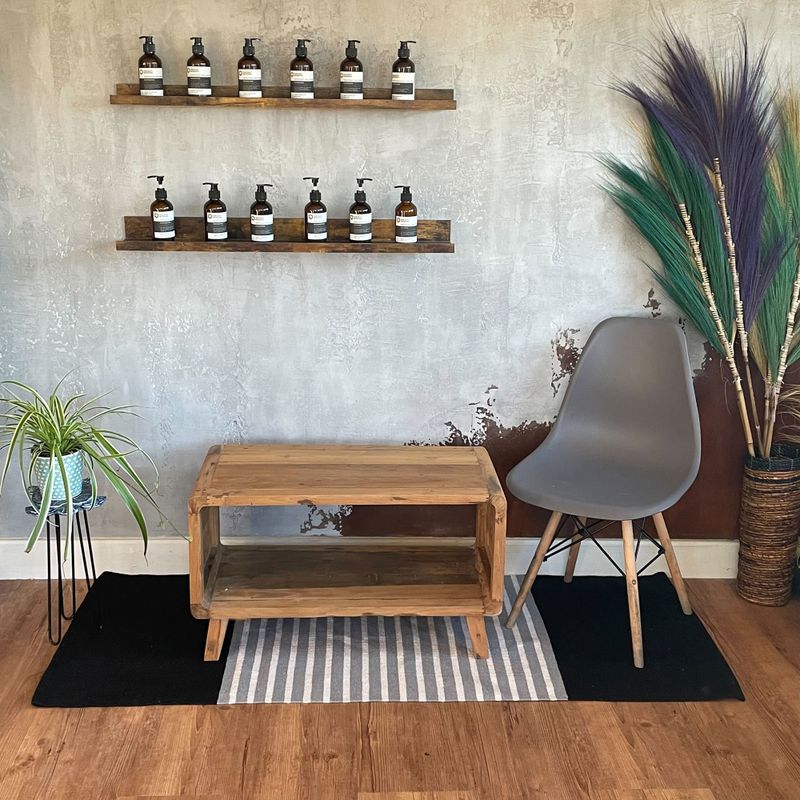 Indischer Baumwollteppich – 70 x 170 cm – Schwarz / Grau