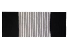 Indischer Baumwollteppich – 70 x 170 cm – Schwarz / Grau