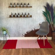 Indischer Baumwollteppich – 70 x 170 cm – Rot/Rosa