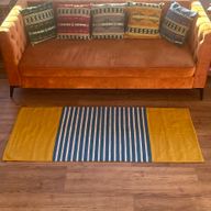 Indischer Baumwollteppich – 70 x 170 cm – Gelb/Blau