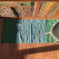 Indischer Baumwollteppich – 70 x 170 cm – Blau/Grün