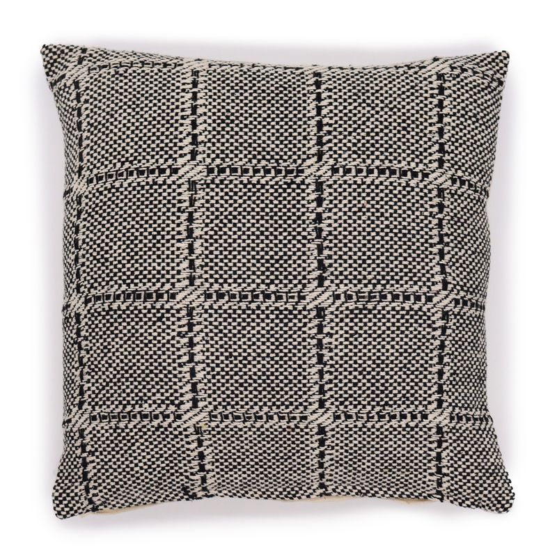 Klassischer Kissenbezug – Quadrate grau – 40 x 40 cm