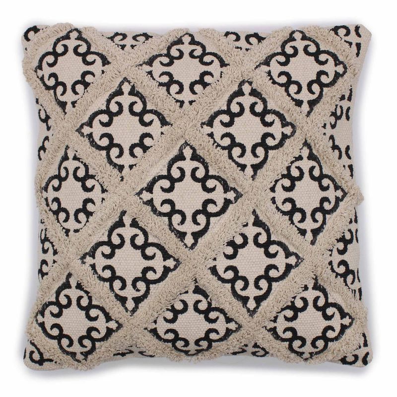 Klassischer Kissenbezug – Lux Criss-Cross & Print – 45 x 45 cm