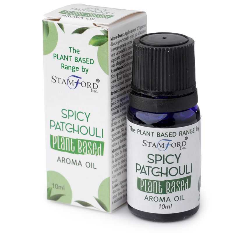 Packung mit 6 pflanzlichen Aromaölen – würziges Patschuli