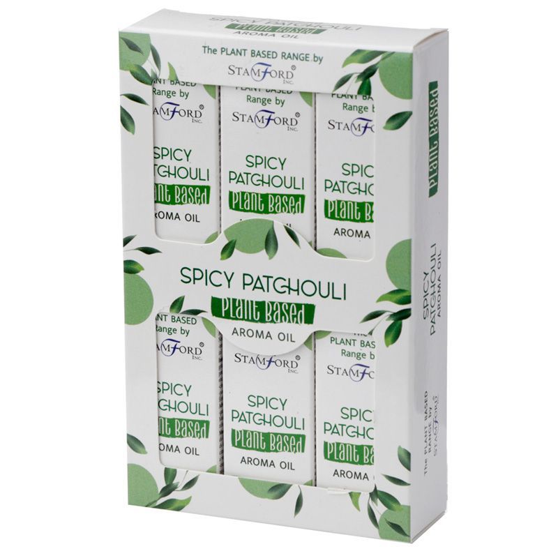 Packung mit 6 pflanzlichen Aromaölen – würziges Patschuli