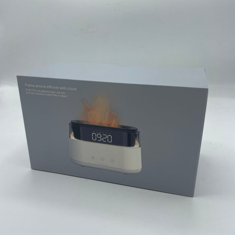 Moderner Aromadiffusor - LED-Uhr - USB-C - Flammeneffekt
