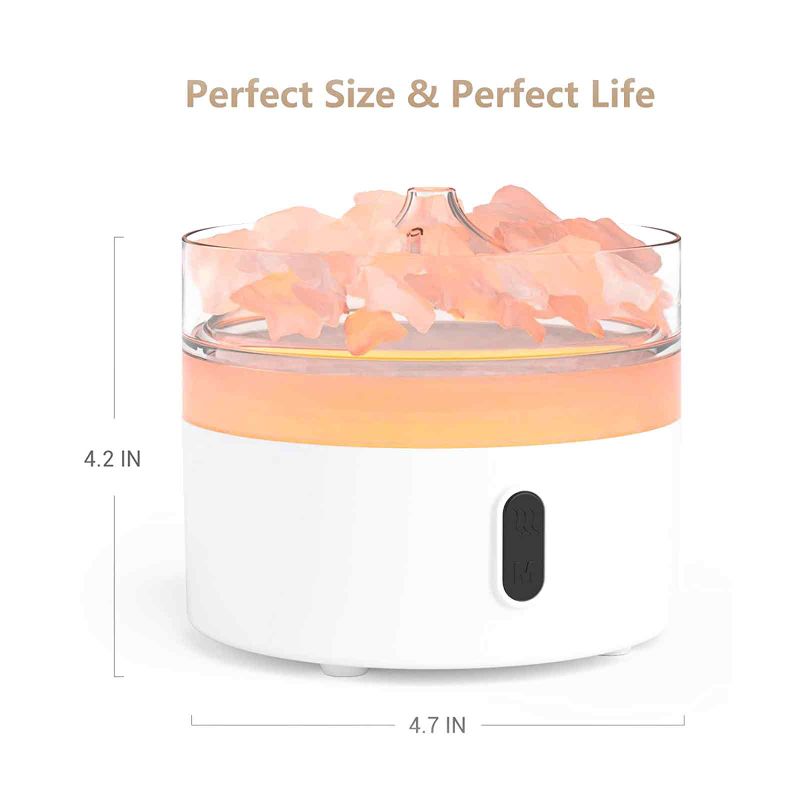 Himalaya-Salz-Aroma-Diffusor – Nachtlicht – USB-C – Flammeneffekt (Salz nicht enthalten)