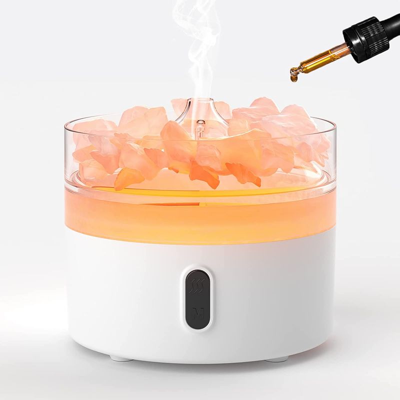 Himalaya-Salz-Aroma-Diffusor – Nachtlicht – USB-C – Flammeneffekt (Salz nicht enthalten)