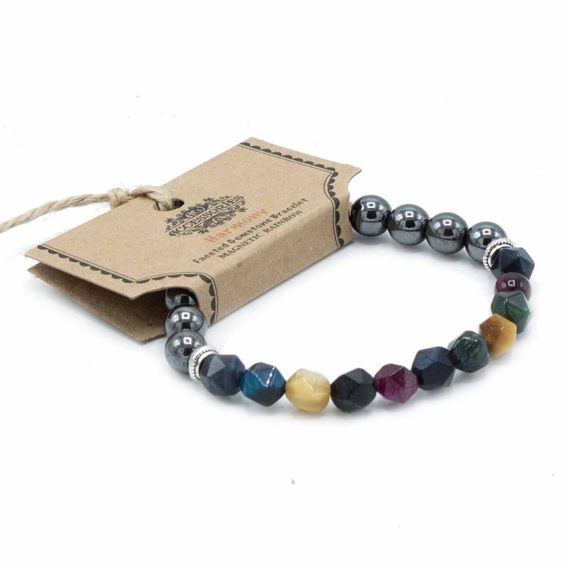 Facettiertes Edelstein-Armband - Magnetischer Regenbogen