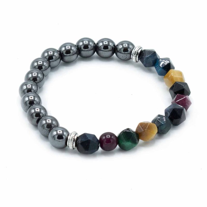 Facettiertes Edelstein-Armband - Magnetischer Regenbogen