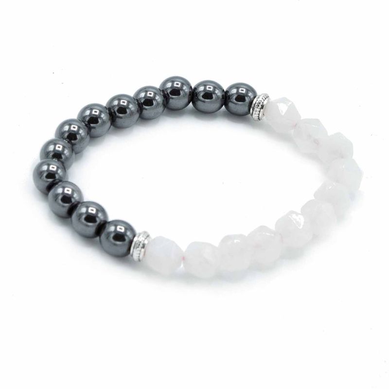 Facettiertes Edelsteinarmband - Magnetischer Rosenquarz