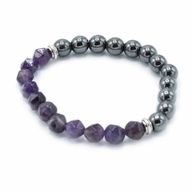 Facettiertes Edelsteinarmband - Magnetischer Amethyst