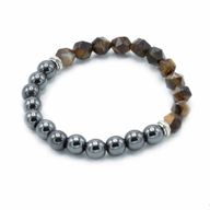 Facettiertes Edelstein-Armband - Magnetisches Tigerauge
