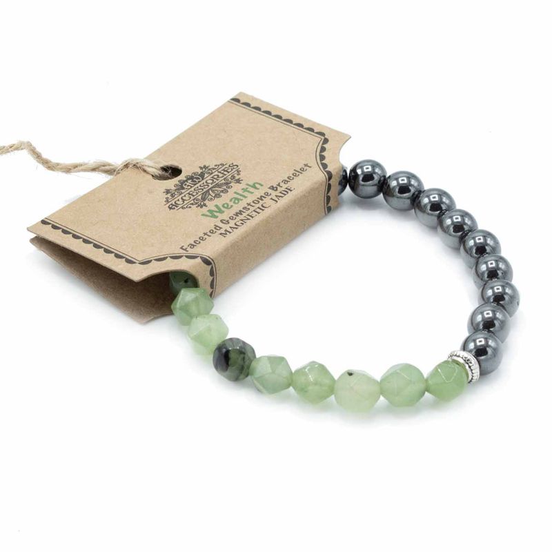 Facettiertes Edelstein-Armband - Magnetische Jade
