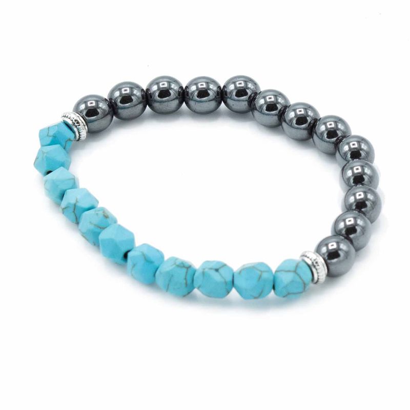 Facettiertes Edelstein-Armband - Magnetischer Türkis