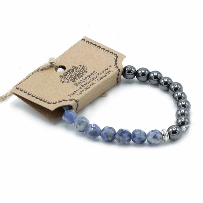 Facettiertes Edelstein-Armband - Magnetischer Sodalith