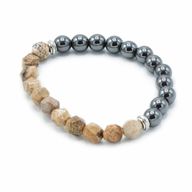 Facettiertes Edelstein-Armband - Magnetischer Bildjaspis