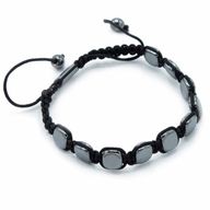 Magnetisches Hämatit Shamballa Armband - Runde Ecken