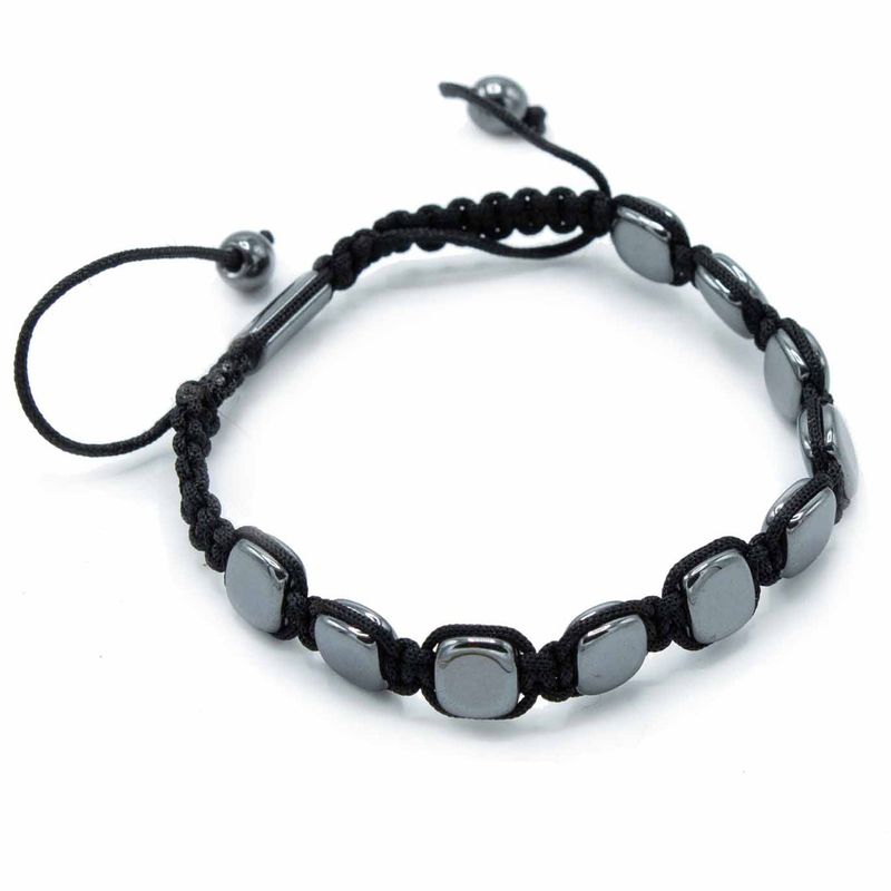 Magnetisches Hämatit Shamballa Armband - Runde Ecken