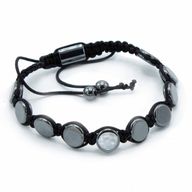 Magnetisches Hämatit-Shamballa-Armband - Runde Wohnungen