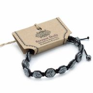 Magnetisches Hämatit-Shamballa-Armband - Hexagon-Schädel