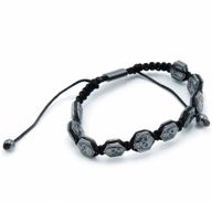 Magnetisches Hämatit-Shamballa-Armband - Hexagon-Schädel