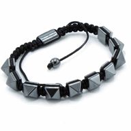 Magnetisches Hämatit Shamballa Armband - Stachelige Pyramiden