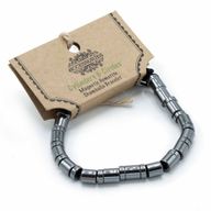 Magnetisches Hämatit Shamballa Armband - Zylinder und Kreise