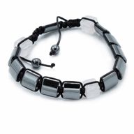 Magnetisches Hämatit Shamballa Armband - Rosenquader