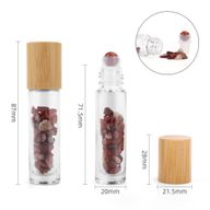 Edelstein-Rollerflasche für ätherische Öle – Roter Jaspis – Holzverschluss