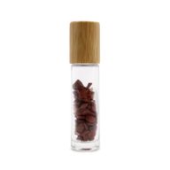 Edelstein-Rollerflasche für ätherische Öle – Roter Jaspis – Holzverschluss