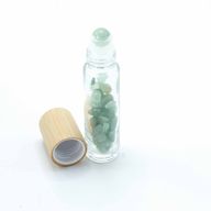 Edelstein-Rollerflasche für ätherische Öle – Aventurin – Holzverschluss
