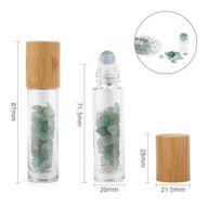 Edelstein-Rollerflasche für ätherische Öle – Aventurin – Holzverschluss