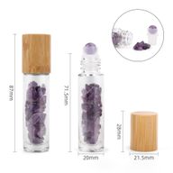 Edelstein-Rollerflasche für ätherische Öle – Amethyst – Holzverschluss